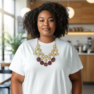 Elegant Gold and Purple Statement Necklace